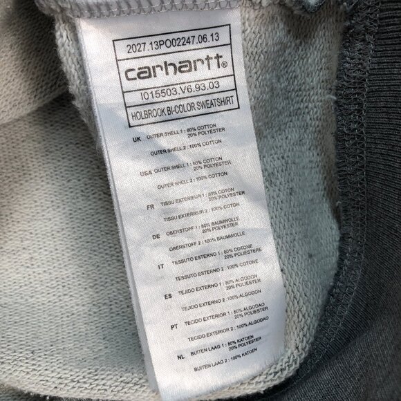 Carhartt‎ Sweater Men's M Gray Red Holbroock Bi-Color Sweatshirt Pullover - Picture 12 of 14